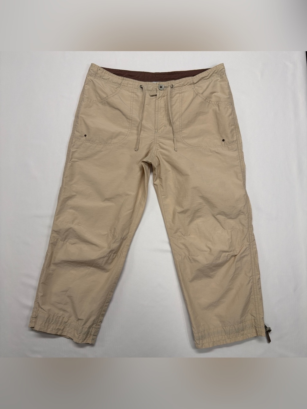 Columbia Tan Cropped Hiking Pants with Drawstring Waist